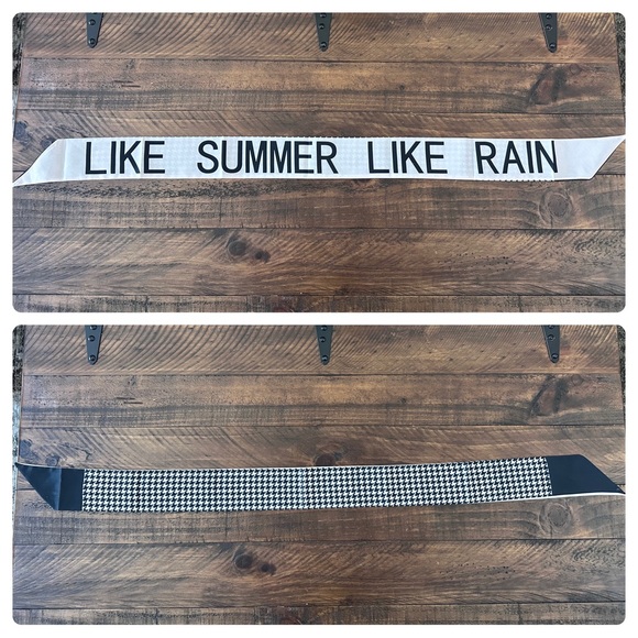 Black & Cream Satin Houndstooth Reversible Neck/Hair/Purse Scarf - Picture 1 of 4